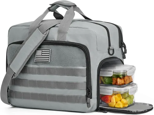 Vista 8 de S-ZONE Bolsa de mensajero táctica para hombre, bolsa de trabajo para Negro