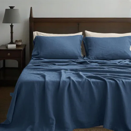 Vista 36 de Simple&Opulence Juego de sábanas de 100 % lino tamaño Twin, 3 piezas de lino francés natural, juego de ropa de cama transpirable, suave y duradero