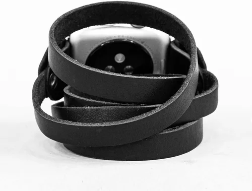 Vista 8 de boho Leather multi wrap band compatible with Apple watch 38mm 40mm 41mm 42mm 44mm 45mm 46mm 49mm, Handmade UA 1860