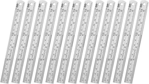Vista 7 de ZZTX Regla de metal de 6 pulgadas, acero inoxidable, 1 paquete