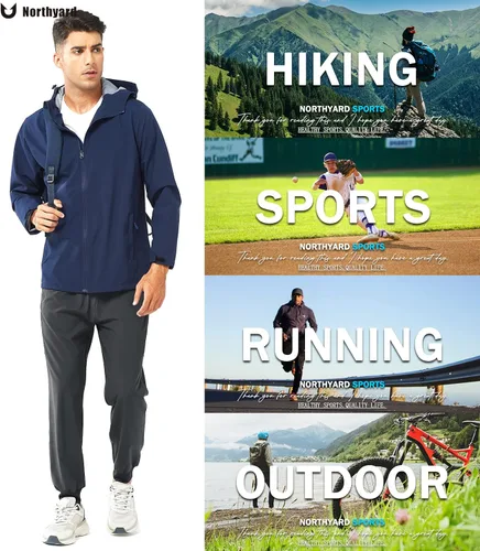 Vista 2 de NORTHYARD Pantalones deportivos para correr para hombre, ligeros, de secado rápido, para gimnasio, deportes activos, entrenamiento en pista