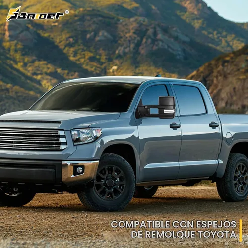 Vista 5 de Espejos de remolque Switchback para Tundra 2007-2021, Sequoia 2008-2017 con luz de estado dual, señal de giro, vidrio eléctrico calentado, luz