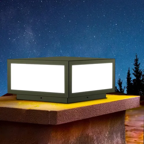Vista 3 de Luz de poste moderna para exteriores, luz LED de cubierta de valla de alto voltaje, lámpara de columna con cable para superficie plana, patio