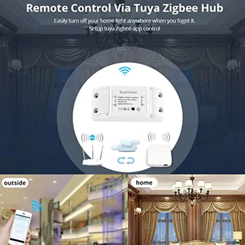Vista 2 de Zigbee Smart Home WiFi Interruptor remoto inalámbrico, controlador de luz LED, módulo de relé de bricolaje, compatible con Alexa y Google Home