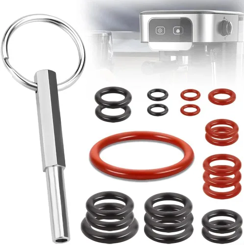 Vista 7 de Kit de mantenimiento para máquinas de café Saeco con llave ovalada y sellos Oring, solución de preparación eficaz