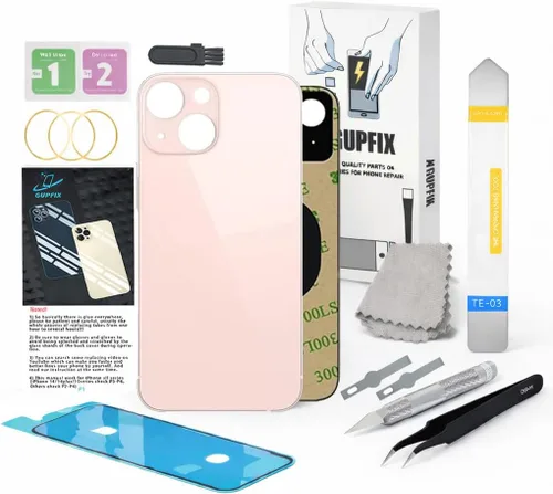 Vista 16 de Back Glass Replacement for iPhone 12mini 5.4 inches with Repir Tools Big Hole OEM Rear Cover Glass Pre-Installed Adhesive Black for DIY Lover