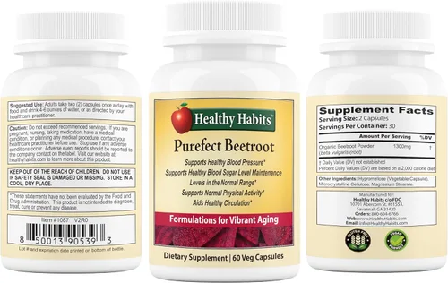 Vista 2 de Healthy Habits Purefect Remolacha en polvo orgánico, 60 cápsulas vegetales