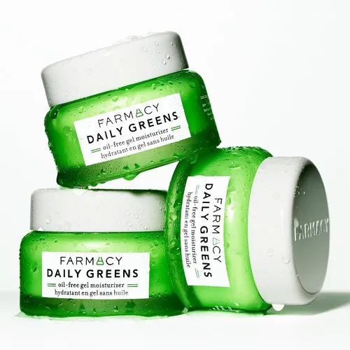 Vista 3 de Farmacy Hidratante facial de viaje, hidratante facial sin aceite Daily Greens con poliglutámico + ácido hialurónico, crema facial de gel que reduce