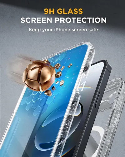 Vista 373 de Miracase Serie de vidrio para iPhone 11 de 6.1 pulgadas, funda protectora de cuerpo completo resistente mejorada con protector de pantalla de vidrio