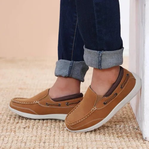 Vista 3 de Hawkwell Mocasines para niños, estilo informal, para la escuela (tallas chicas)