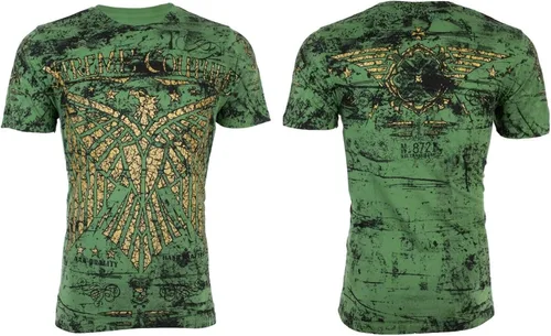 Vista 2 de Xtreme Couture by Affliction Camiseta para hombre Connect Eagle Wings Verde
