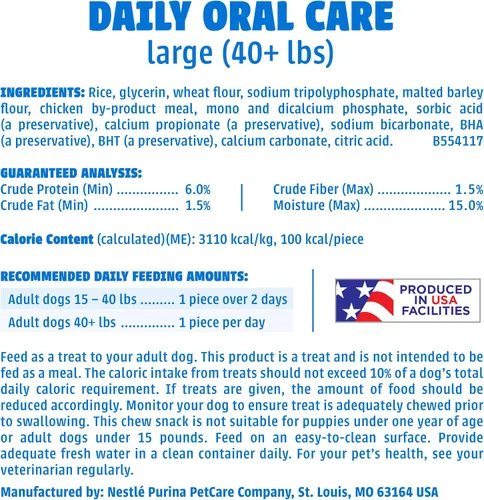 Vista 8 de Dentalife Purina Daily Oral Care Masticables dentales para perros grandes