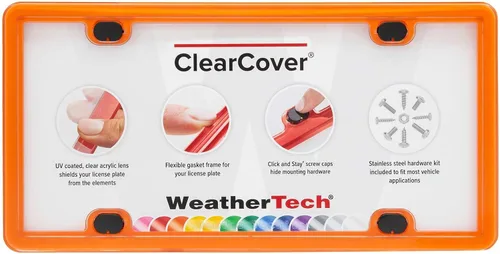 Vista 8 de WeatherTech ClearCover - Cubierta de lente de acrílico transparente con marco duradero que protege las matrículas, color negro