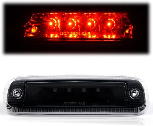 Vista 11 de CHEDA Tercera luz de freno 3D, compatible con Jeep Cherokee 1997-2001, lente cromada, carcasa LED, lámpara de carga trasera, barra trasera