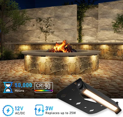 Vista 5 de Teekuv Paquete de 10 luces de pared de contención de 4 pulgadas, iluminación LED de 3 W, IP65, impermeable, 12 V CA/CC, bajo voltaje