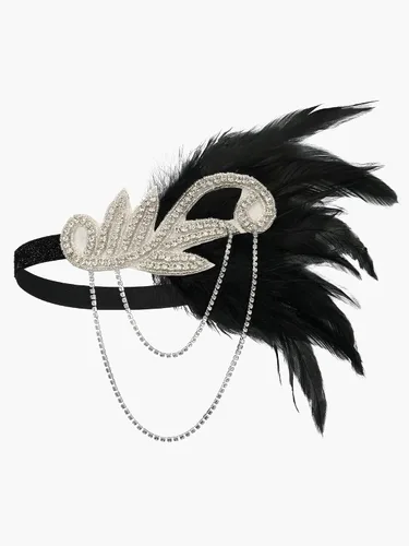 Vista 3 de SWEETV 1920s Flapper Accessories Set for Women, Roaring 20s Great Gatsby Headband Flapper Costume Accessories