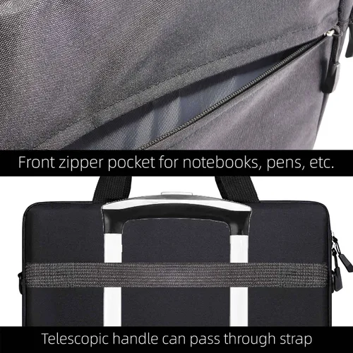 Vista 5 de Funda de transporte para laptop de 13/14/15 pulgadas - Doble compartimento a prueba de golpes, correa ajustable duradera y elegante, bolsa escolar