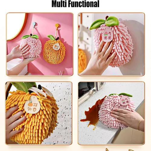 Vista 8 de Juego de 2 toallas de mano de felpilla mullidas para colgar, suaves, absorbentes, de secado rápido, para baño y cocina, toallas de mano suaves
