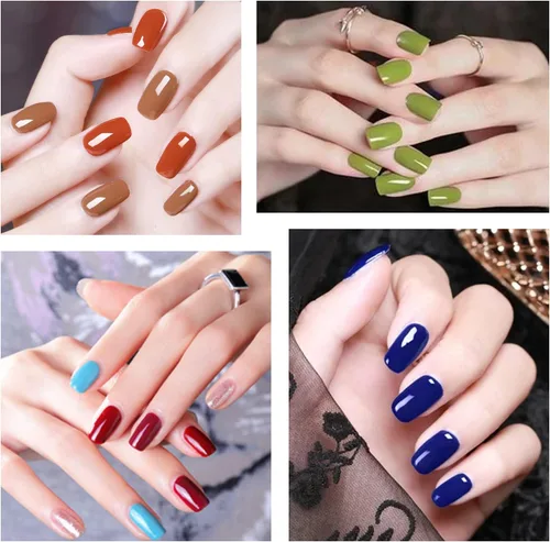 Vista 6 de 24 hojas de envolturas de uñas de color sólido para mujeres, tiras de esmalte de uñas autoadhesivas, tiras de uñas de gel para arte de uñas