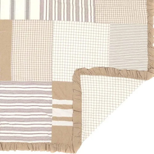 Vista 5 de VHC Brands Grace Quilt, Queen, 90 x 90 pulgadas, color crema