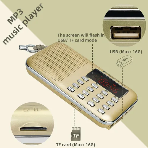 Vista 8 de Retekess Radio digital V115 AM FM, radios portátiles de onda corta, Retekess PR11 AM FM Radio portátil, radios transistores recargables compatibles