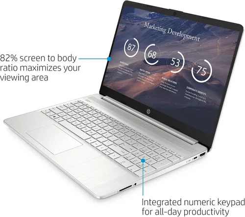 Vista 3 de HP Laptop 2021, pantalla FHD de 15.6 pulgadas, procesador AMD Ryzen 3-3250 de 2 núcleos, memoria DDR4 de 16 GB, SSD PCIe NVMe M.2 de 1 TB, Wi-Fi