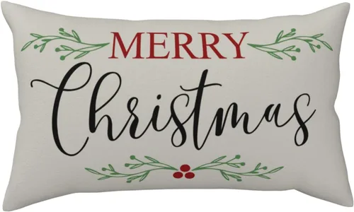 Vista 10 de Funda de almohada de invierno con diseño de copo de nieve de Navidad, fundas de almohada lumbares de alce, fundas de cojín rectangulares decorativas