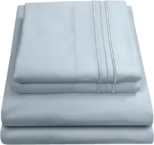 Vista 81 de Juego de sábanas extrasuaves de tamaño individual, ropa de cama transpirable y lujosa con correas elásticas integradas para las esquinas, colección