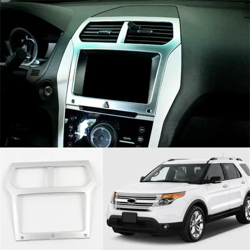 Vista 4 de L2R para Ford Explorer 2011 2012 2013 2014 2015 Accesorios para Interior de Coche Cubierta de Navegación del Tablero Consola Marco de Embellecedor