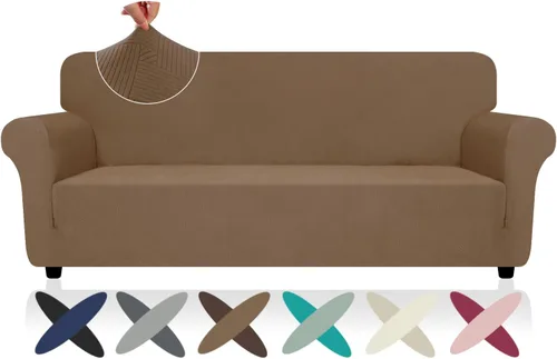 Vista 35 de ZNSAYOTX Funda súper elástica para silla (30"-47"), nuevas fundas de silla a rayas para sala de estar, aptas para perros y mascotas, protector