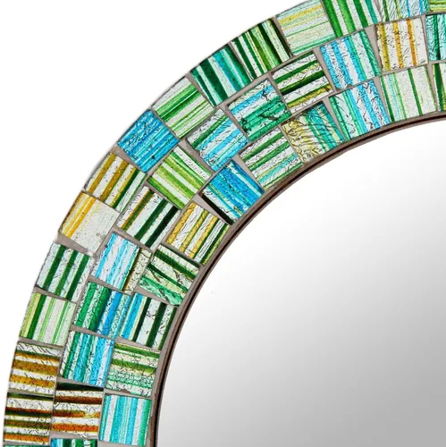 Vista 4 de Novica Espejo Mosaico (Cristal, dorado splash-parent (259598-P)