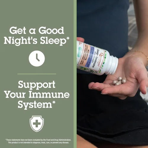 Vista 3 de Quantum Health Sleep - Suplemento de apoyo de melatonina inmune de 5 mg L teanina raíz de valeriana + saúco vitamina C y D inmunidad para aumentar