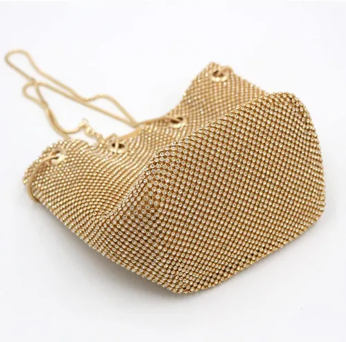 Vista 6 de Bolsa de noche para mujer, tamaño mejorado, bolsa de cubo de diamantes de imitación, bolsa de hombro brillante para fiesta, boda, cita nocturna