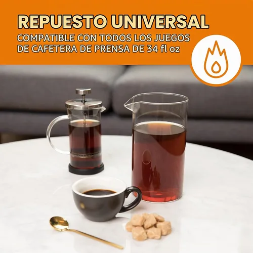 Vista 7 de bruntmor universal Sustitución Vaso de calor & Resistente a golpes borosilicato Jarra de vidrio de repuesto para French Press Cafetera eléctrica