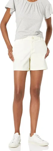 Vista 8 de Amazon Essentials Pantalones cortos caqui de tiro medio y entrepierna de 5 pulgadas para mujer (disponible en cortes rectos y curvos)