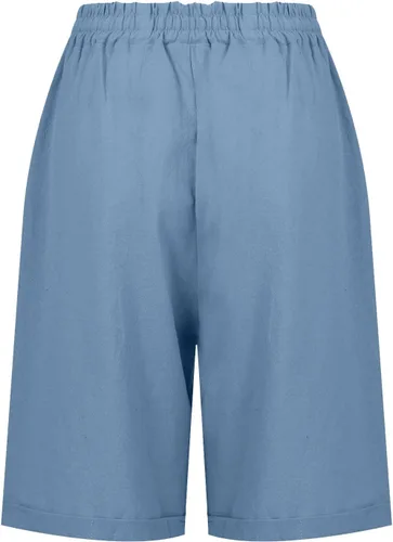 Vista 5 de Women Summer Cotton Linen Mid-Rise Bermuda Shorts Drawstring Elastic Waist Shorts with Pockets (Available in Plus Size)