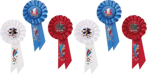 Vista 8 de Beistle Paquete de premios Rosetas de 1er, 2º y 3er lugar