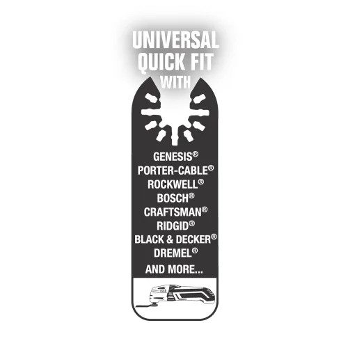 Vista 4 de Genesis GAMT522 Universal Quick-Fit 3 1/8" HSS Segmentado Oscilante Multiherramienta de Liberación Rápida Hoja de Sierra