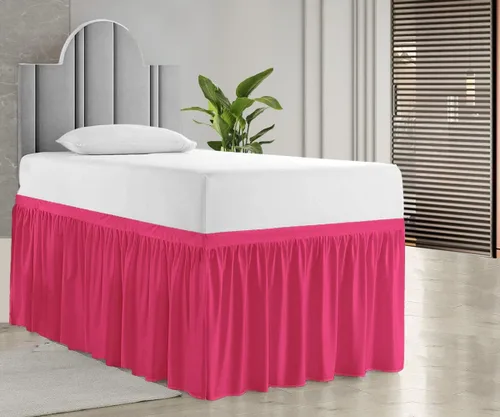 Vista 23 de Falda de cama de calidad de hotel de 800 hilos, 100% algodón con volantes, tamaño de 30 pulgadas, suave, extra larga, elástica, para dormitorio