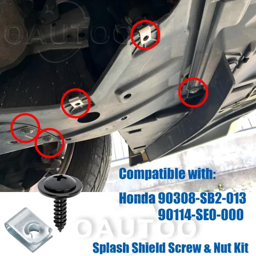 Vista 2 de 20Sets Fender Liner & Splash Shield Tornillo con Kit de Tuerca para Honda 90308-SB2-013 90114-SE0-000
