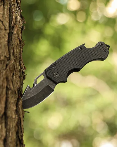 Vista 7 de FLISSA Mini cuchillo de bolsillo plegable, hoja de acero inoxidable de 2.5 Negro