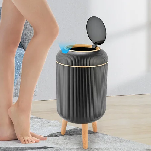 Vista 3 de Pukomc Papelera con sensor inteligente, conveniente e higiénico, fácil de usar, sensor de tecnología, impermeable, papelera de plástico para cocina