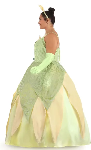 Vista 9 de Disfraz de princesa de Disney y la rana Tiana de lujo de talla grande