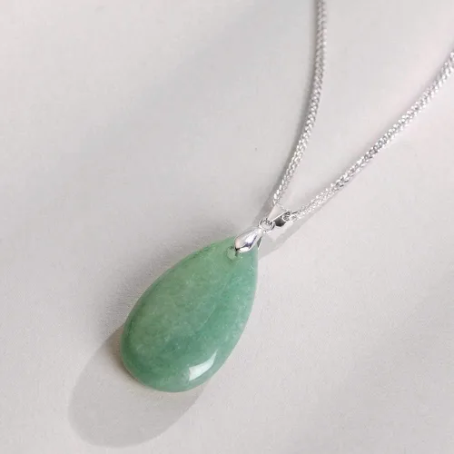 Vista 4 de iSTONE - Collar de plata de ley 925 con dije de lapislázuli para mujer, piedra preciosa natal con cadena de plata de 18 pulgadas