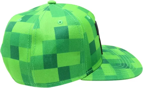 Vista 2 de Minecraft Pixel Creeper Boys Snapback Gorra Gorra Nueva Licencia Verde