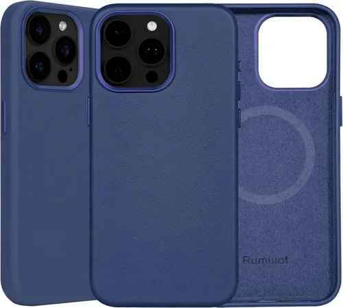 Vista 29 de Funda de cuero genuino para iPhone 13 Pro, cuero de grano completo, compatible con MagSafe y carga inalámbrica, bisel de la cámara con botones