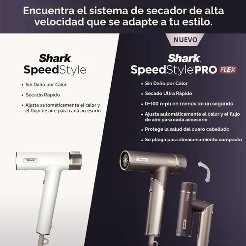 Vista 12 de Shark SpeedStyle Pro Flex HD543PL - Sistema de secador de pelo de alta velocidad de rendimiento profesional con protector de cuero cabelludo