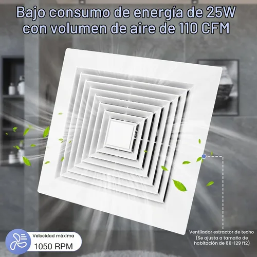 Vista 7 de Fanspex Extractor de techo de baño para circulación de aire