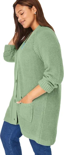 Vista 4 de Woman Within Suéter tipo cárdigan de manga larga para mujer talla grande Multi