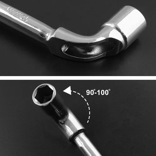 Vista 6 de Piutouyar 5 llaves hexagonales métricas en forma de L en forma de L, llave hexagonal de codo de doble cabeza para herramienta de reparación mecánica